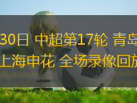 06月30日 中超第17轮 青岛西海岸vs上海申花 全场录像回放